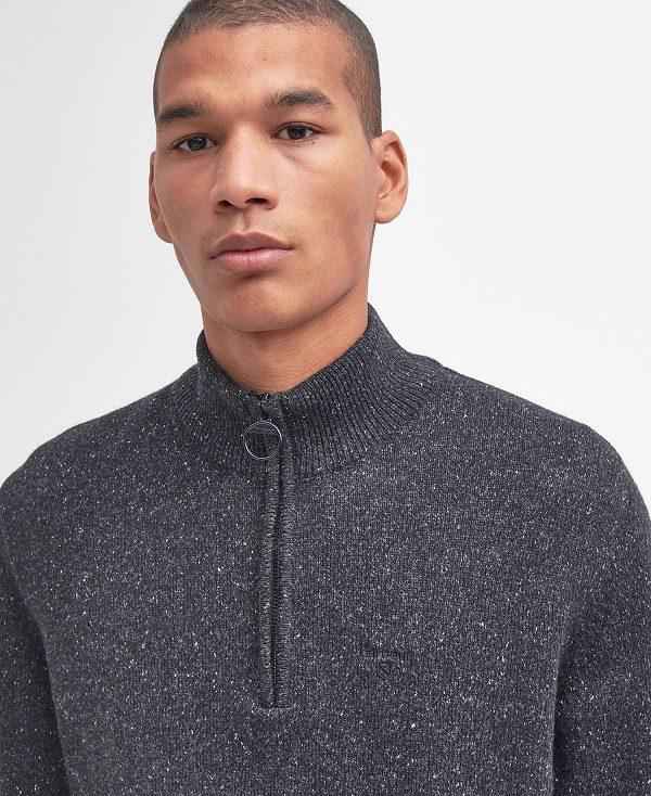 Barbour Essential Tisbury Half Zip Sweatshirt Grå | BABO88530