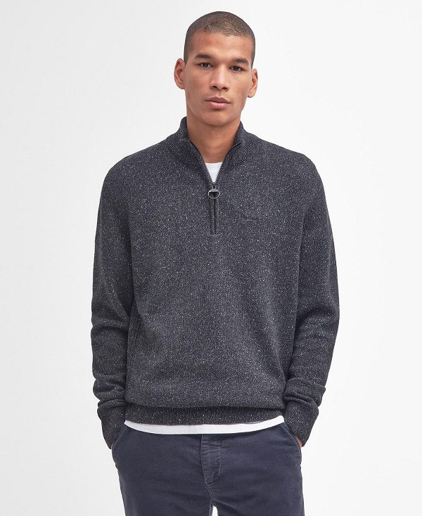 Barbour Essential Tisbury Half Zip Sweatshirt Grå | BABO88530