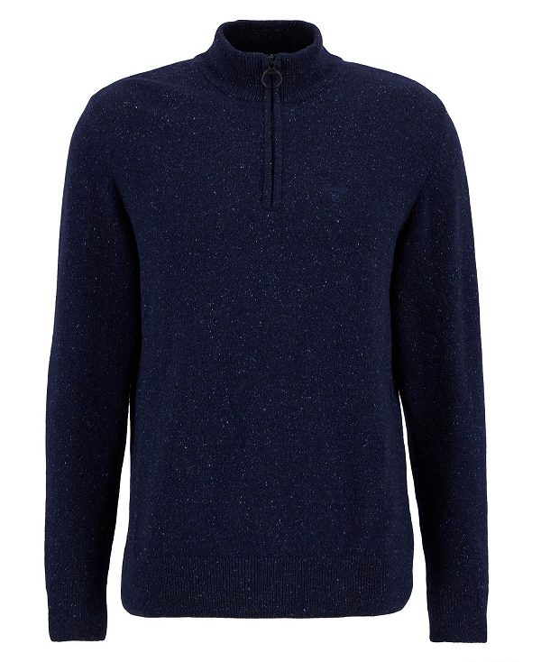 Barbour Essential Tisbury Half Zip Sweatshirt Mørkeblå | BABO88586