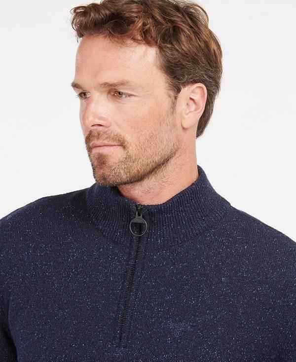 Barbour Essential Tisbury Half Zip Sweatshirt Mørkeblå | BABO88586