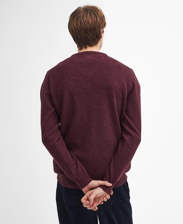 Barbour Essential V-neck Sweatshirt Bordeaux | BABO88517