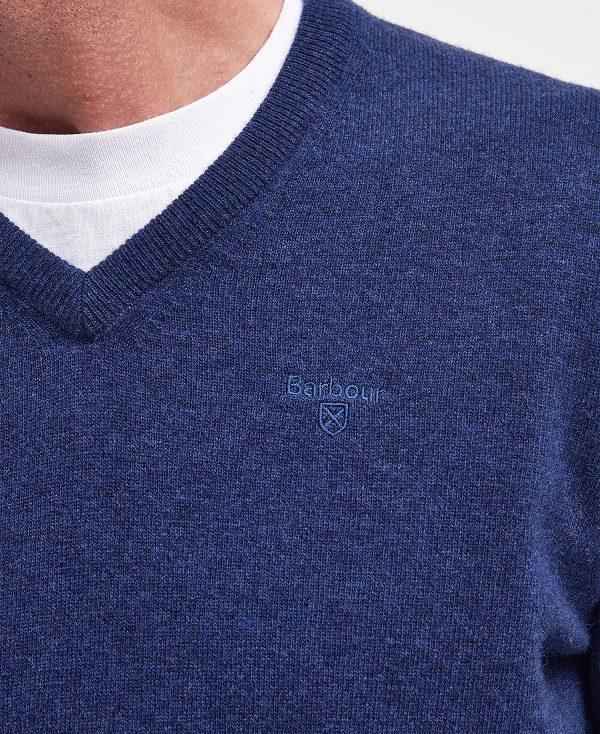 Barbour Essential V-neck Sweatshirt Dyb Blå | BABO88522