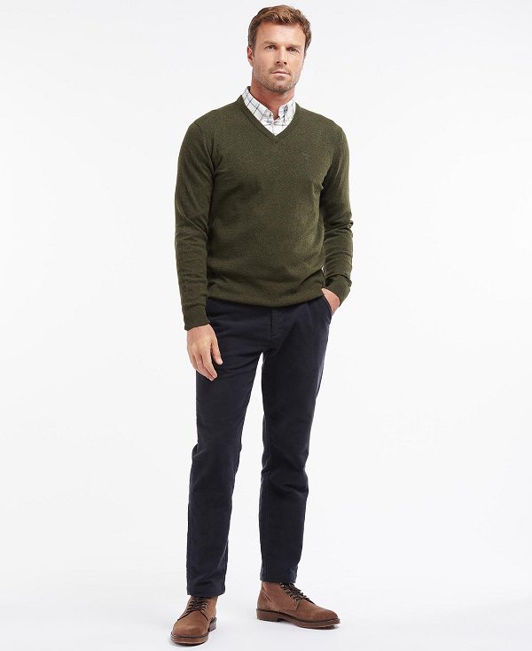 Barbour Essential V-neck Sweatshirt Grøn | BABO88507