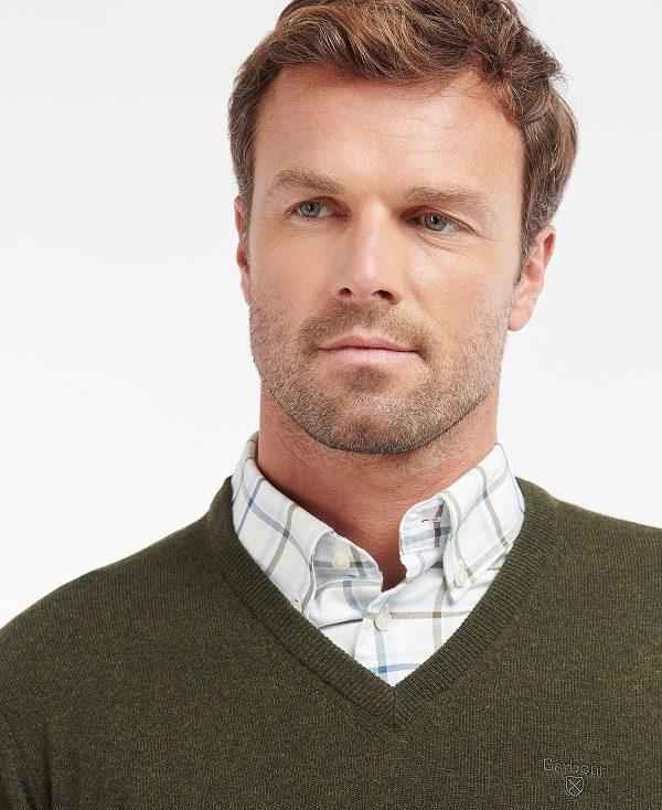 Barbour Essential V-neck Sweatshirt Grøn | BABO88507