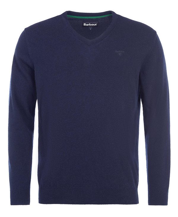 Barbour Essential V-neck Sweatshirt Mørkeblå | BABO88525