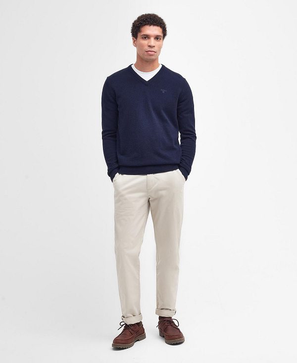 Barbour Essential V-neck Sweatshirt Mørkeblå | BABO88525