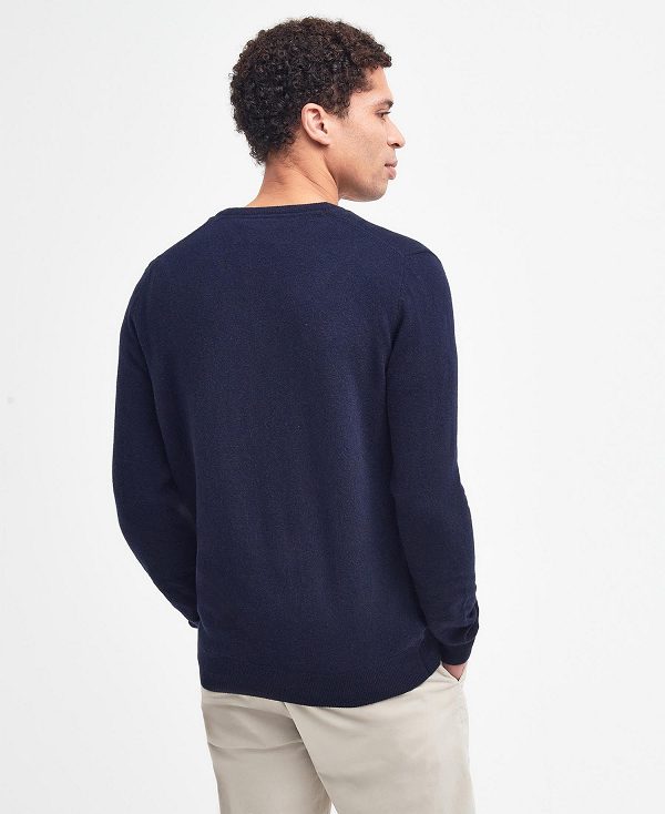 Barbour Essential V-neck Sweatshirt Mørkeblå | BABO88525