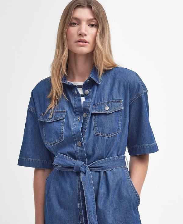 Barbour Evelyn Denim Playsuit Blå | BABO89626