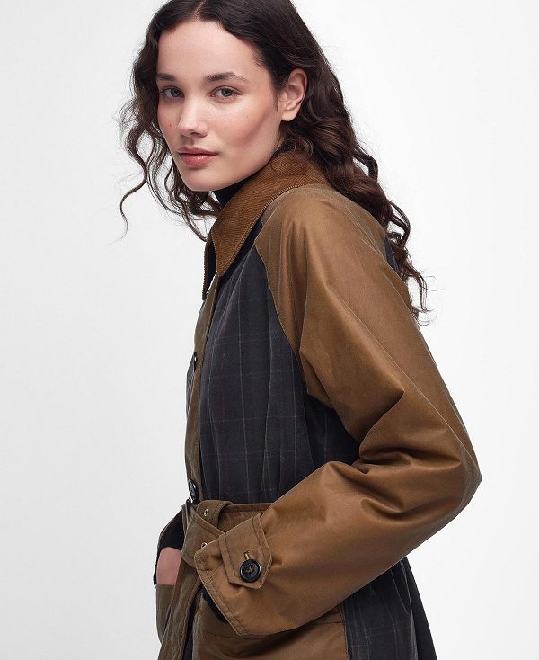 Barbour Everly Wax Trench Coat Brune | BABO89182