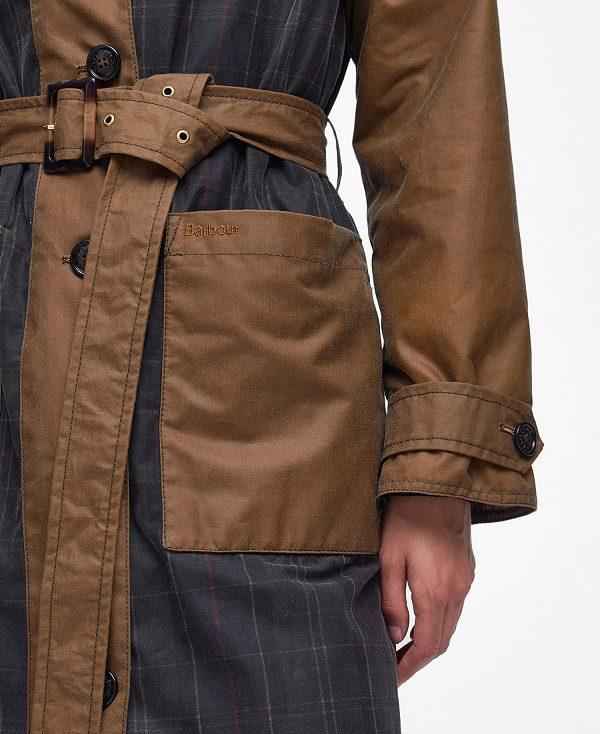 Barbour Everly Wax Trench Coat Brune | BABO89182