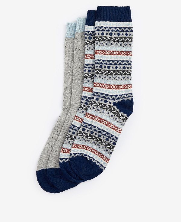 Barbour Fairisle Socks (Set Of 2) Grøn | BABO89143