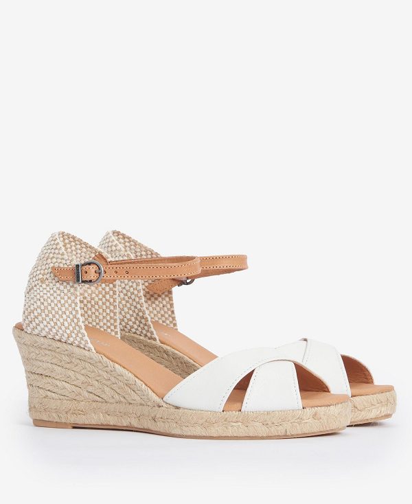 Barbour Falmouth Wedged Sandals Hvide | BABO89901