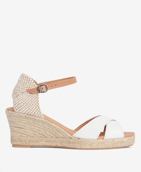 Barbour Falmouth Wedged Sandals Hvide | BABO89901