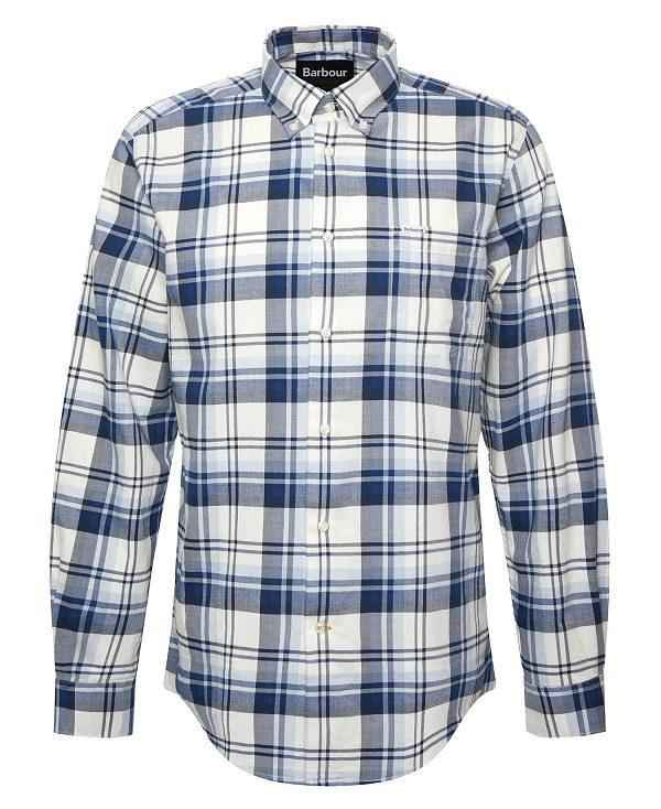 Barbour Falstone Tailored Long-sleeved Checked Shirt Blå | BABO87723