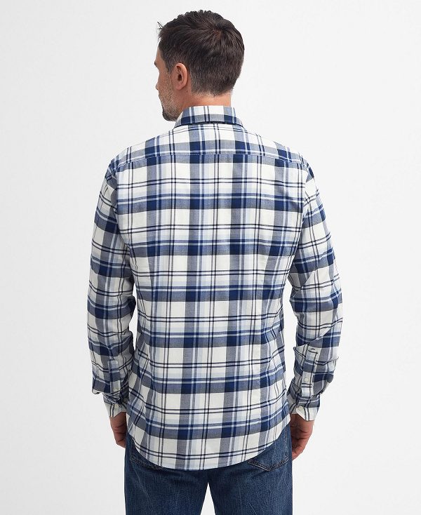 Barbour Falstone Tailored Long-sleeved Checked Shirt Blå | BABO87723