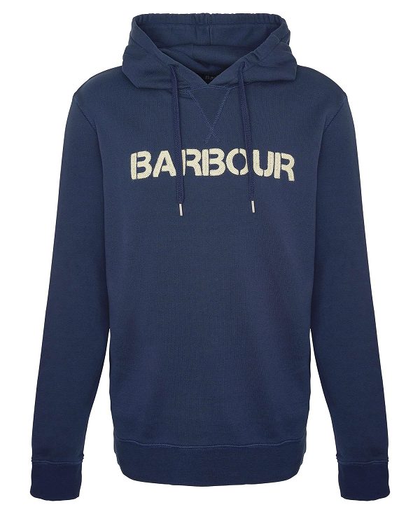 Barbour Farnworth Logo Hoodie Mørkeblå | BABO88448