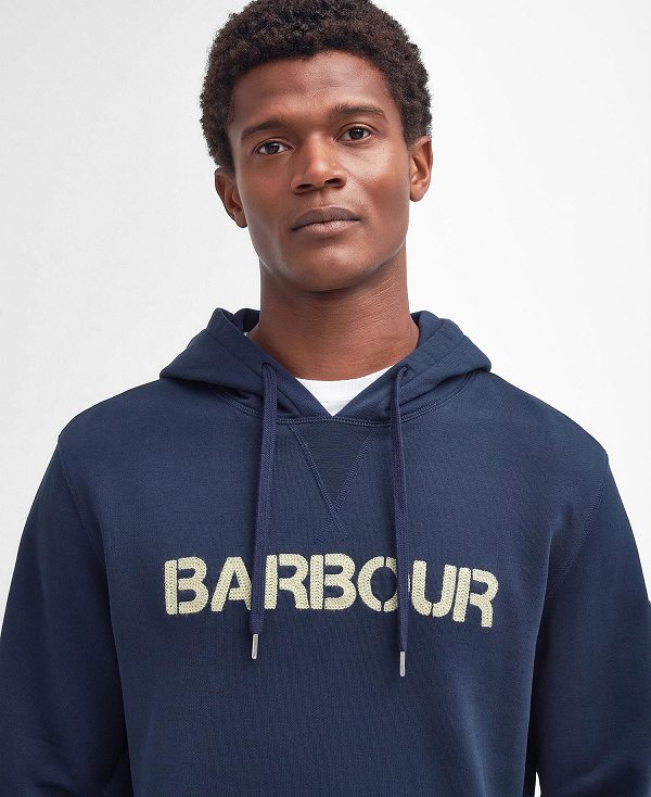 Barbour Farnworth Logo Hoodie Mørkeblå | BABO88448