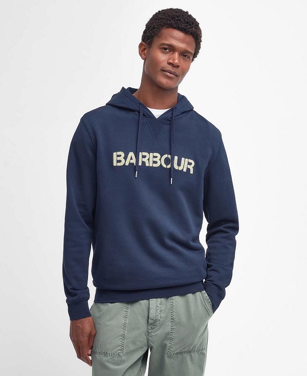 Barbour Farnworth Logo Hoodie Mørkeblå | BABO88448