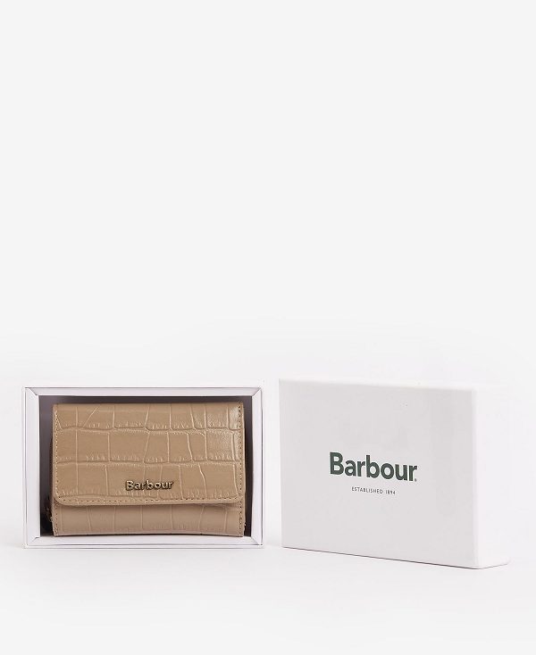 Barbour Faux Croc French Purse Beige | BABO90064