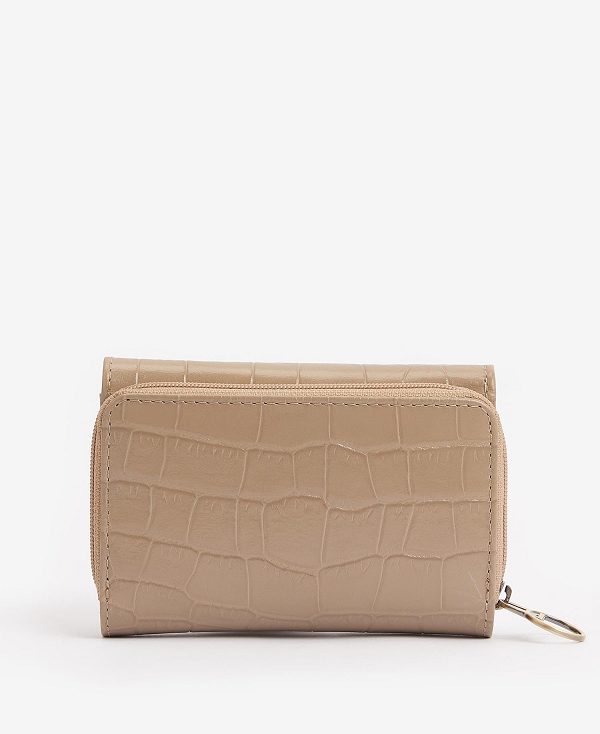 Barbour Faux Croc French Purse Beige | BABO90064