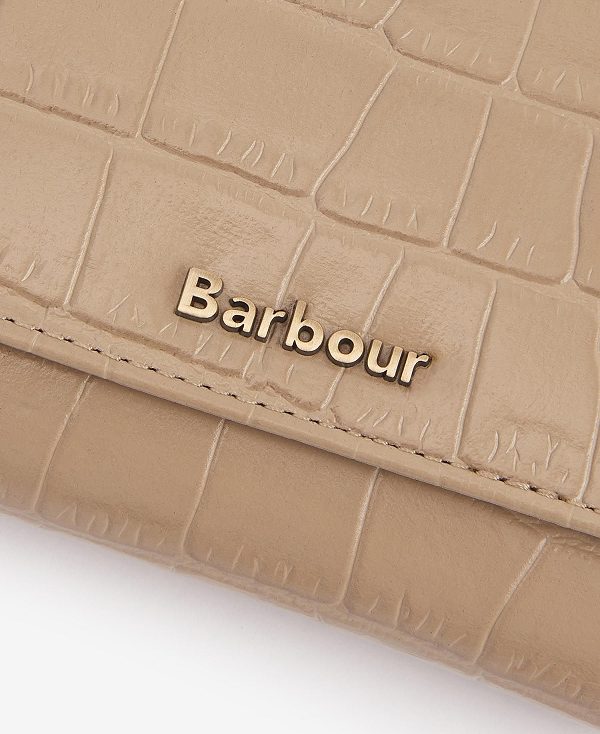 Barbour Faux Croc French Purse Beige | BABO90064