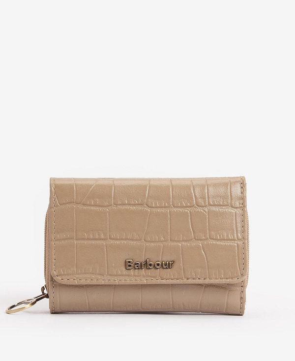 Barbour Faux Croc French Purse Beige | BABO90064