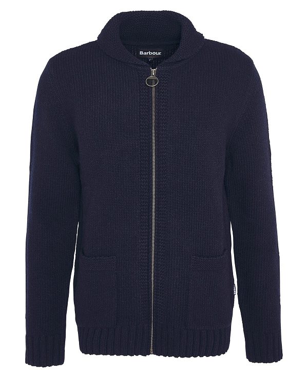 Barbour Felton Zip-up Jumper Mørkeblå | BABO88598