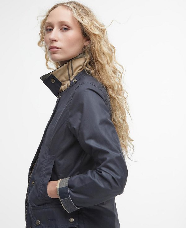 Barbour Fiddich Wax Jacket Mørkeblå | BABO89219