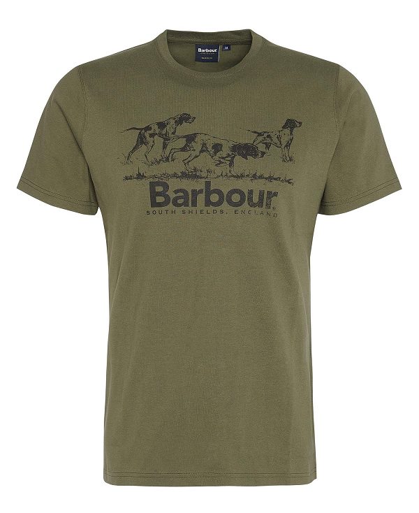 Barbour Field Dog Graphic T-shirt Grøn | BABO88389