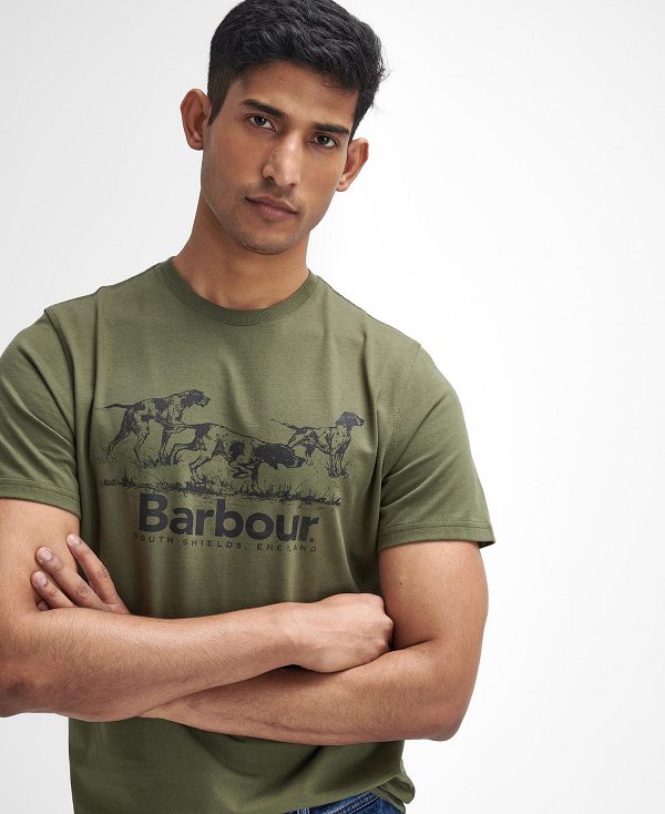 Barbour Field Dog Graphic T-shirt Grøn | BABO88389