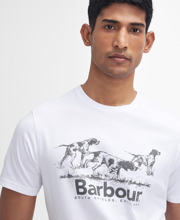 Barbour Field Dog Graphic T-shirt Hvide | BABO88387