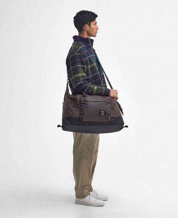 Barbour Field Waxed Holdall Olivengrøn Sort | BABO88945