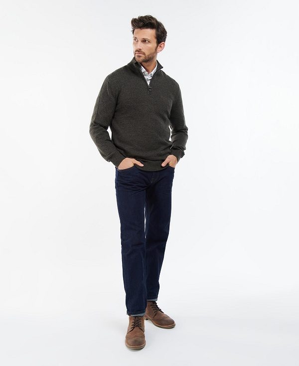 Barbour Firle Half Zip Sweatshirt Dyb Grå | BABO88560