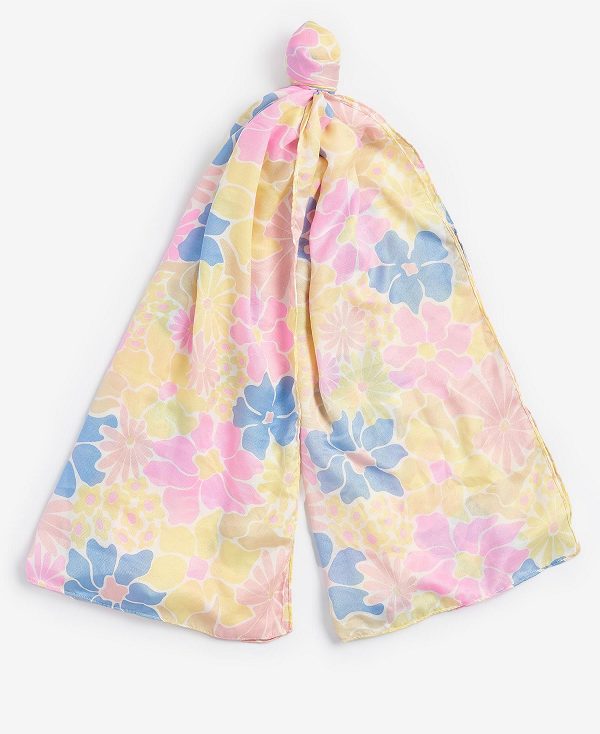 Barbour Floral Scarf Citron | BABO90070