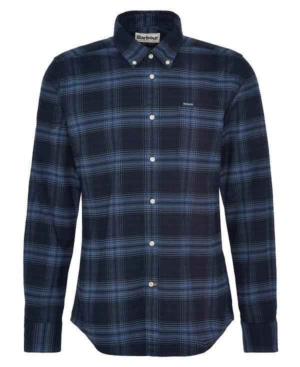 Barbour Forestfield Tailored Long Sleeved Shirt Mørkeblå | BABO87814