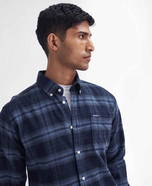 Barbour Forestfield Tailored Long Sleeved Shirt Mørkeblå | BABO87814