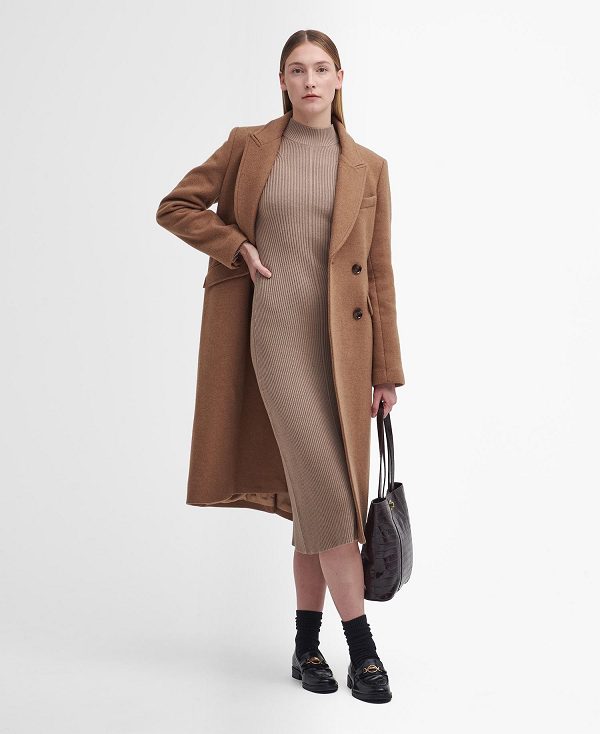 Barbour Francis Knitted Midi Dress Mørkeblå | BABO89653