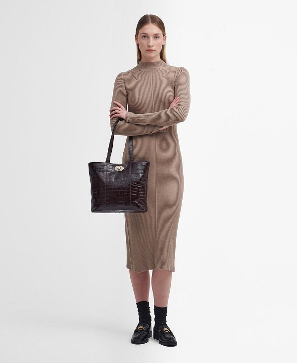 Barbour Francis Knitted Midi Dress Mørkeblå | BABO89653