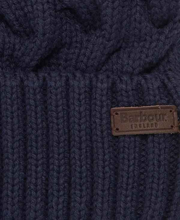 Barbour Gainford Cable Beanie Mørkeblå | BABO89046