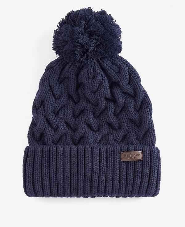 Barbour Gainford Cable Beanie Mørkeblå | BABO89046