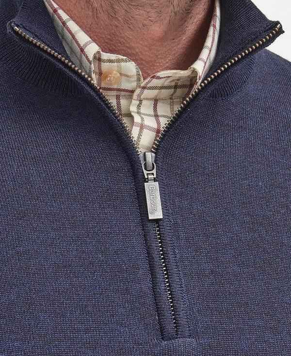 Barbour Gamlin Half Zip Jumper Mørkeblå | BABO88582