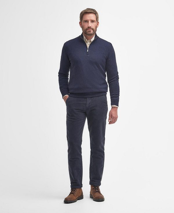 Barbour Gamlin Half Zip Jumper Mørkeblå | BABO88582