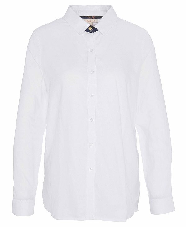 Barbour Glades Relaxed Long-sleeved Shirt Hvide | BABO89515