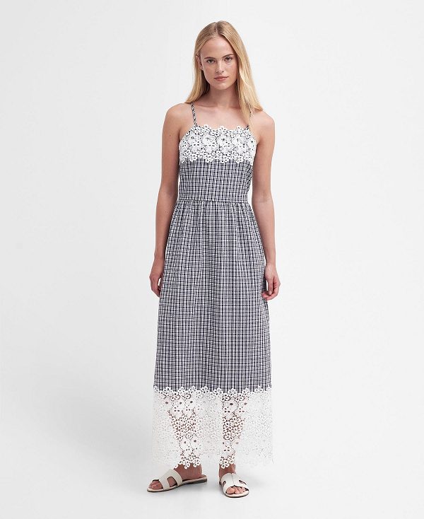 Barbour Glamis Midi Dress Mørkeblå | BABO89636