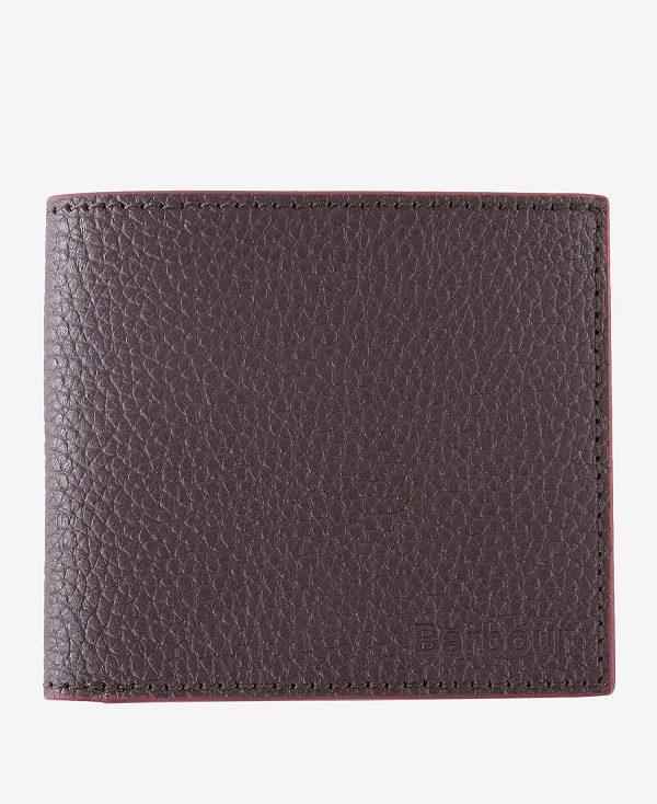 Barbour Grain Leather Billfold Wallet Brune | BABO89165