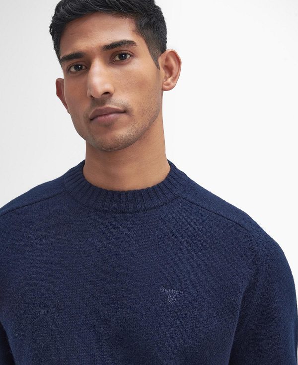 Barbour Grangetown Crew Neck Jumper Mørkeblå | BABO88643