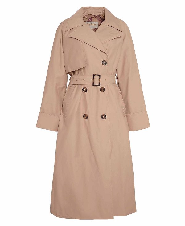 Barbour Gwyn Showerproof Trench Coat Orange Mørkerød | BABO89416