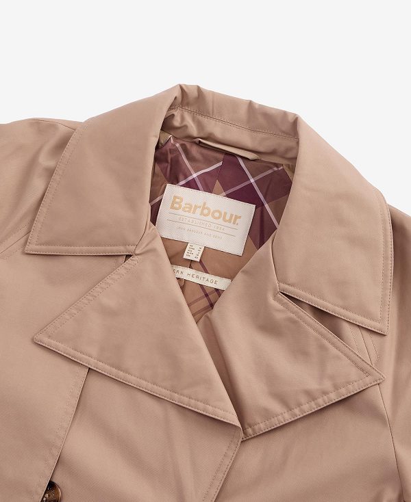 Barbour Gwyn Showerproof Trench Coat Orange Mørkerød | BABO89416