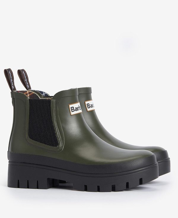 Barbour Halton Ankle Wellingtons Olivengrøn | BABO89948