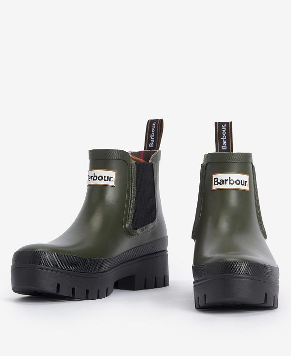 Barbour Halton Ankle Wellingtons Olivengrøn | BABO89948